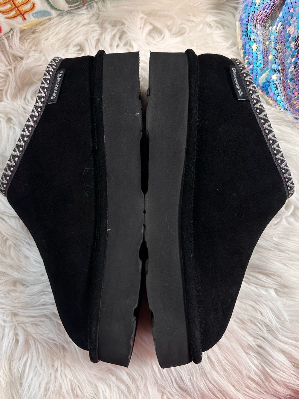 Bearpaw • Martis Platform Leather & Wool Slippers - Picture 7 of 14